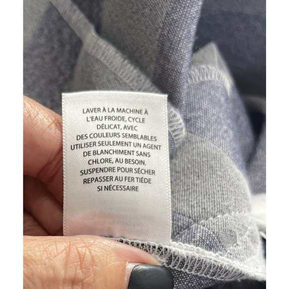 Halogen x Atlantic Pacific Blue White Nautical Stripe Sailor Pants Sz 16 Stretch - Picture 12 of 12